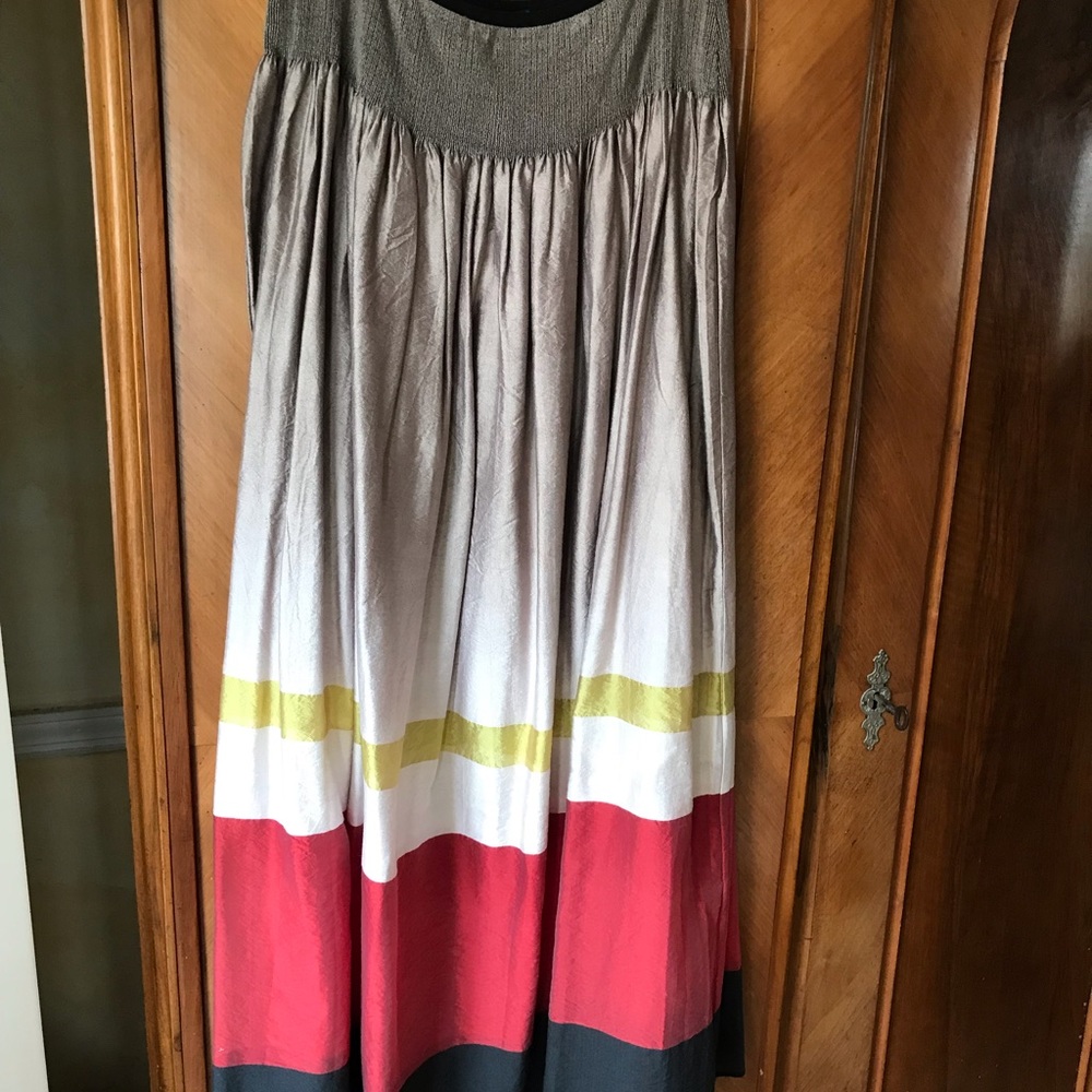 Maple knit elastic waist stripe skirt party skirt